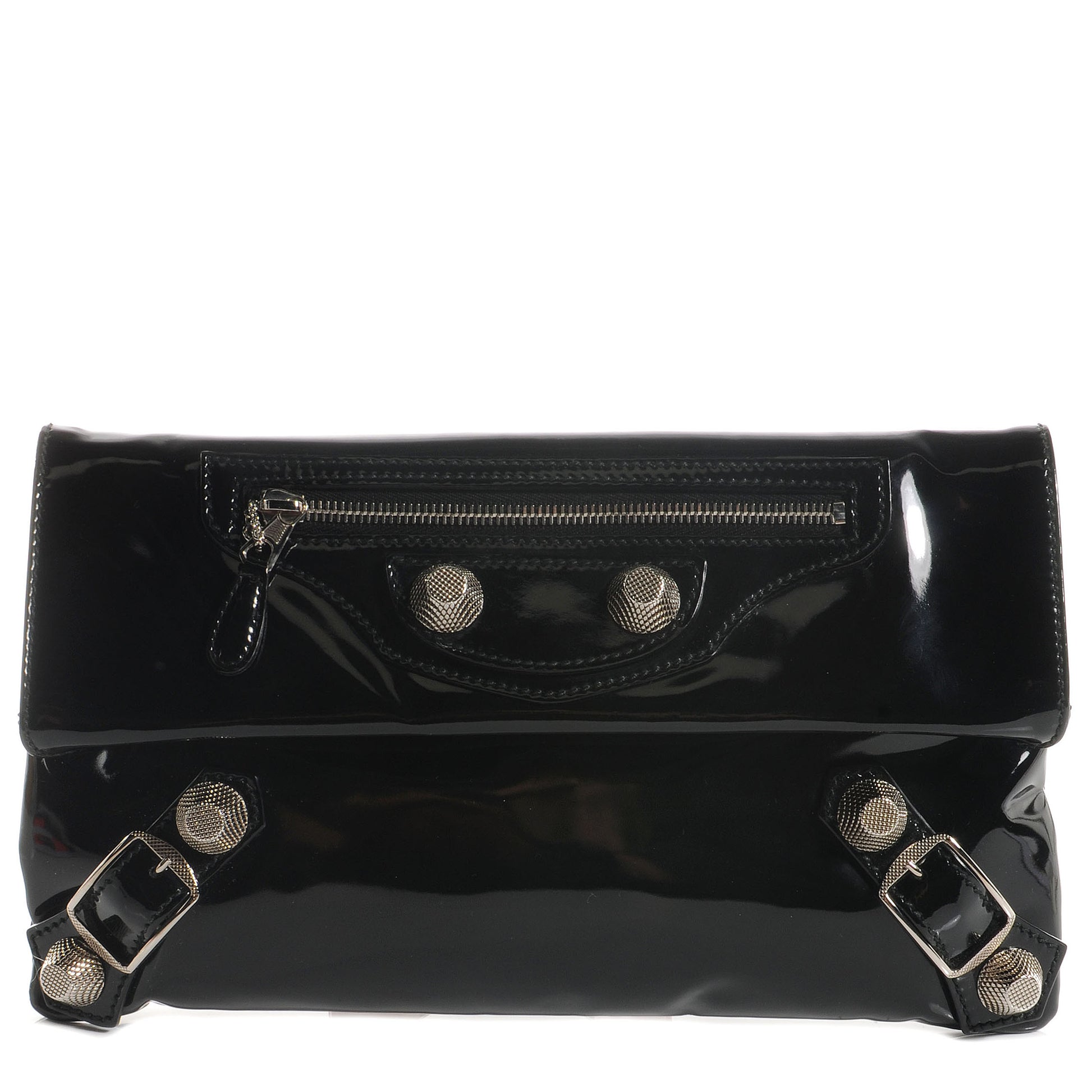 Balenciaga Patent Giant Envelope Clutch Black 1 of 7