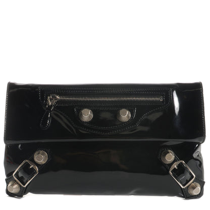 Balenciaga Patent Giant Envelope Clutch Black 1 of 7
