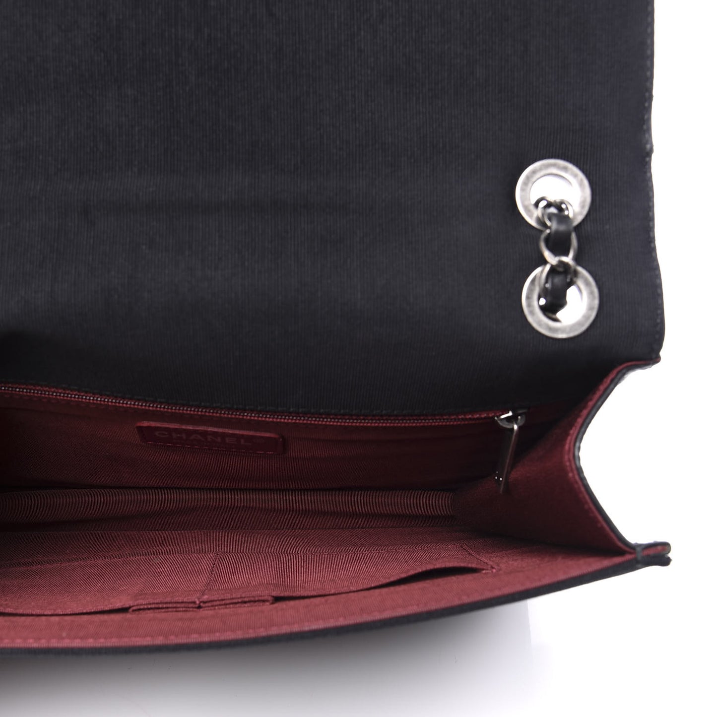 Calfskin Quilted Ballerine Flap Black Beige