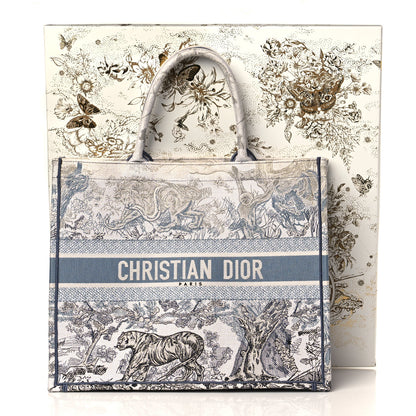 Christian Dior Gradient Canvas Embroidered Large Dioriviera Toile De Jouy Book Tote Blue 10 of 10