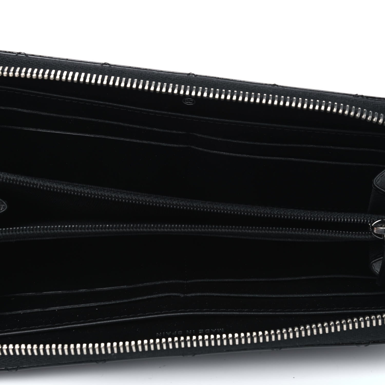 Chanel Patent Quilted Large Gusset Zip Around Wallet Black 4 of 4