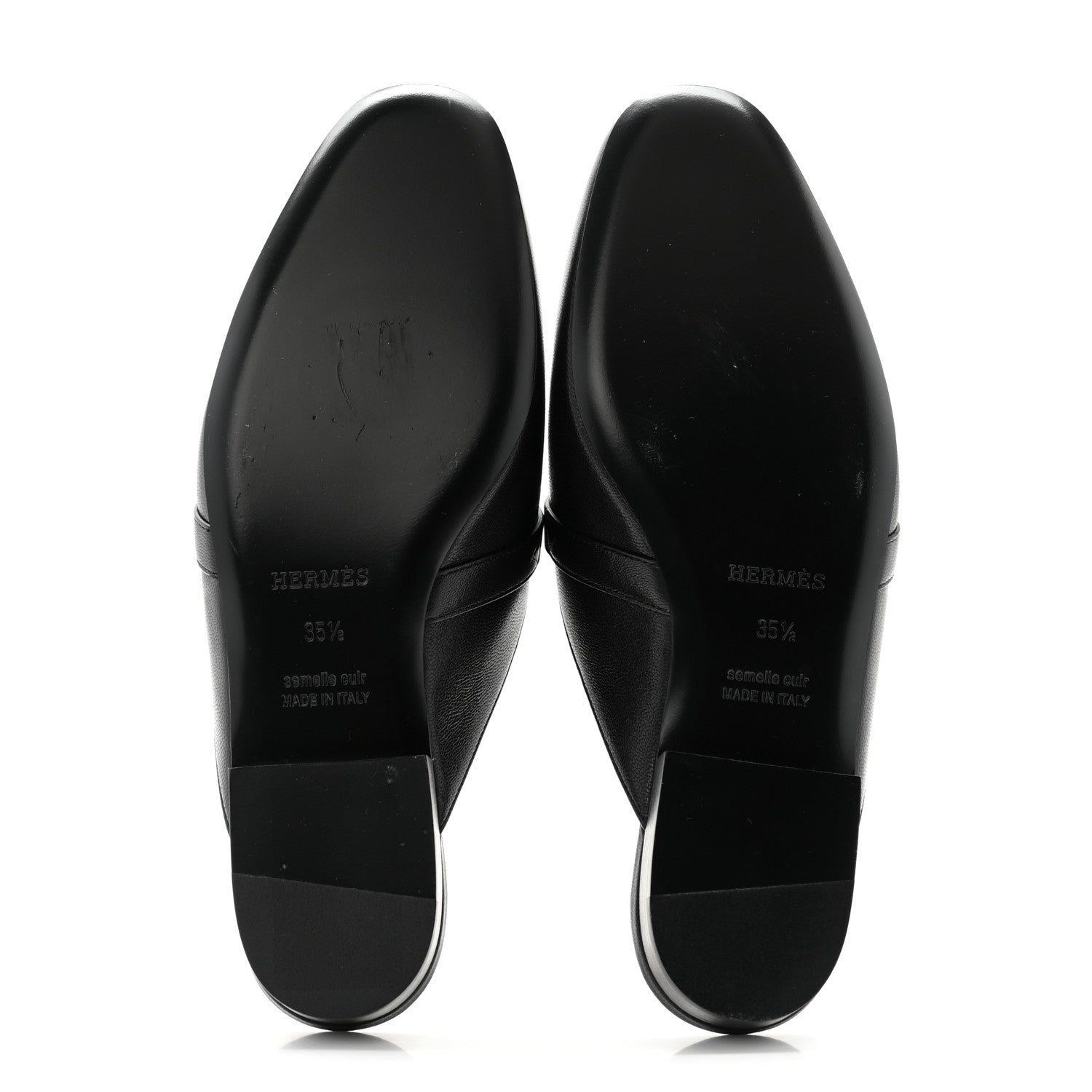 Hermes Goatskin Oz Mules 35.5 Black 5 of 9