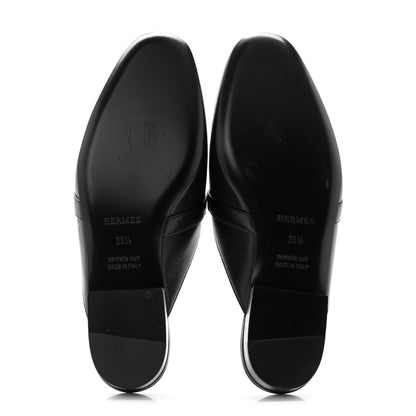 Hermes Goatskin Oz Mules 35.5 Black 5 of 9
