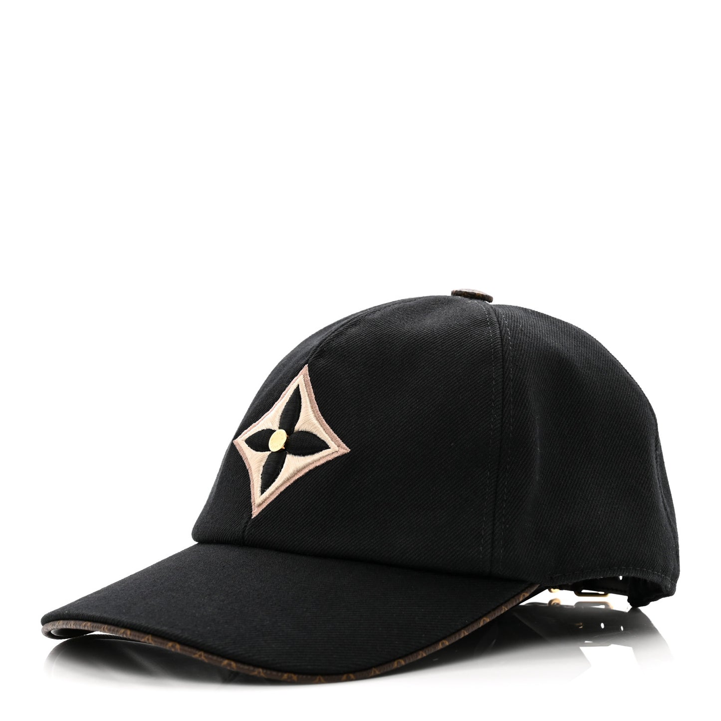 Monogram Cotton Jacquard Embroidered LV Day Cap M Black