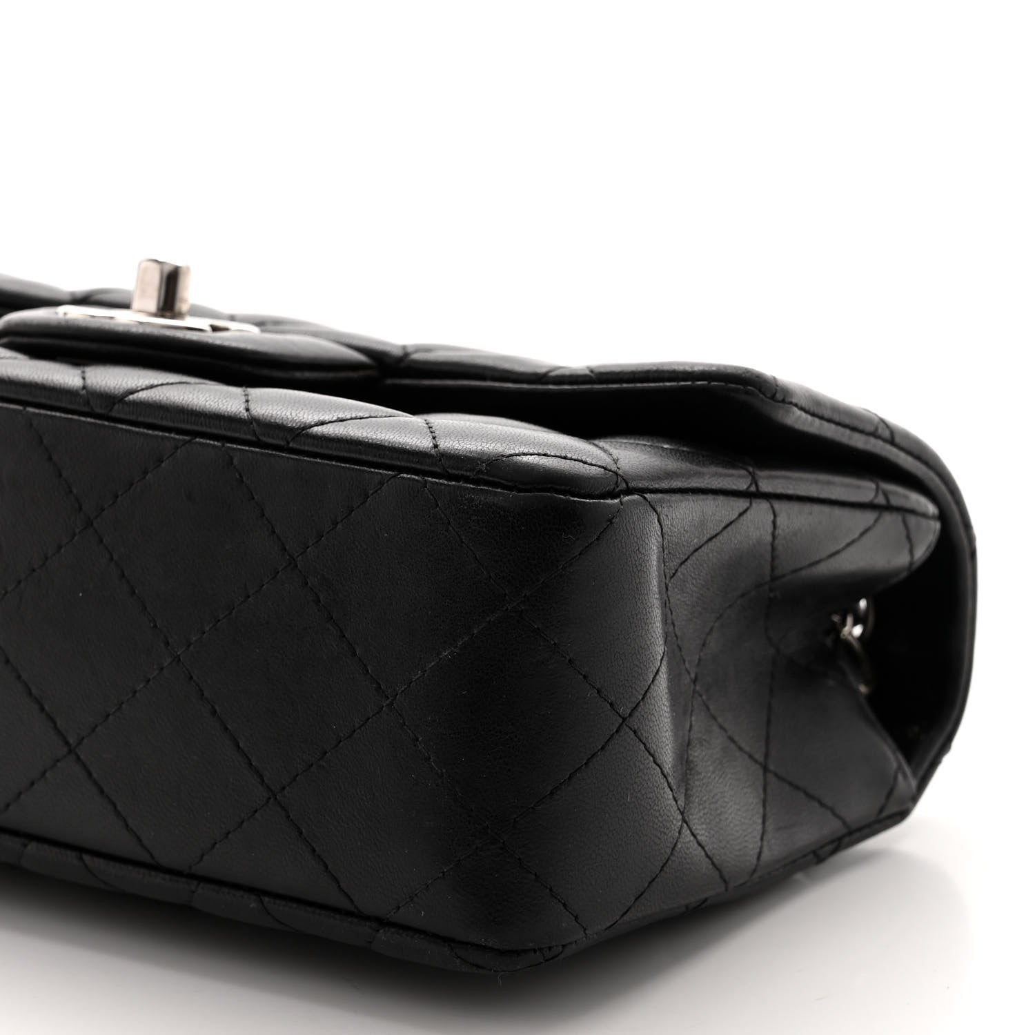Chanel Lambskin Quilted Mini Rectangular Flap Black 10 of 11