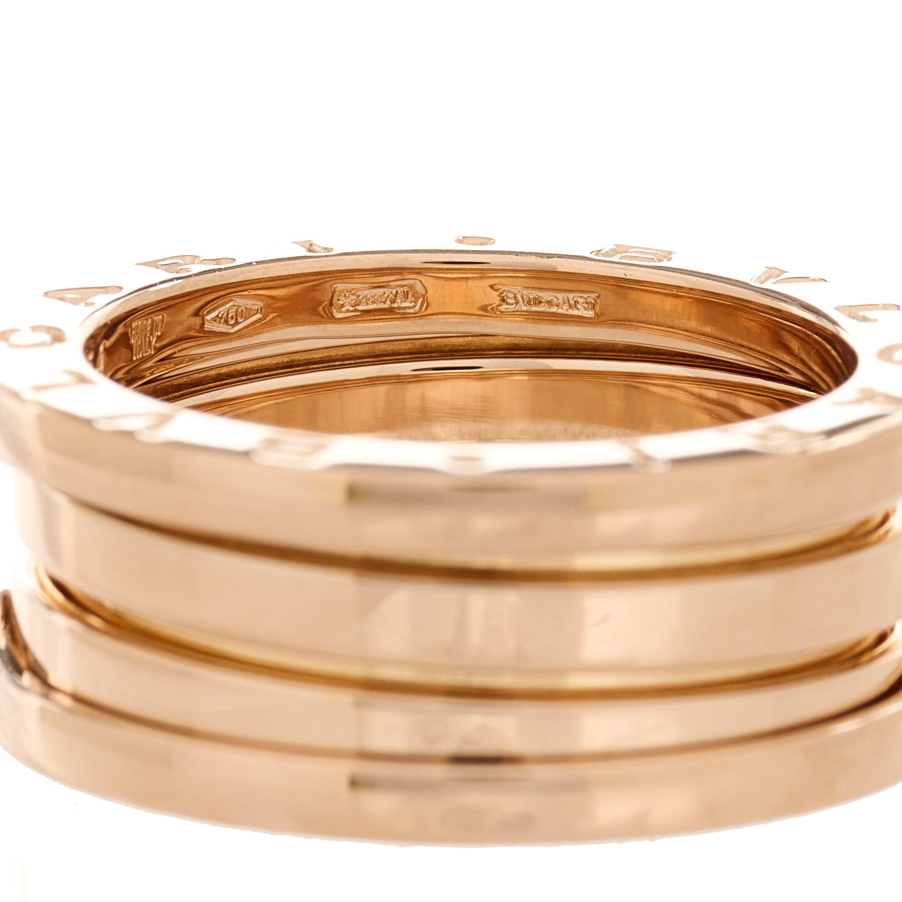 Bulgari 18K Rose Gold B.Zero1 Three-Band Ring 54 7 6 of 7