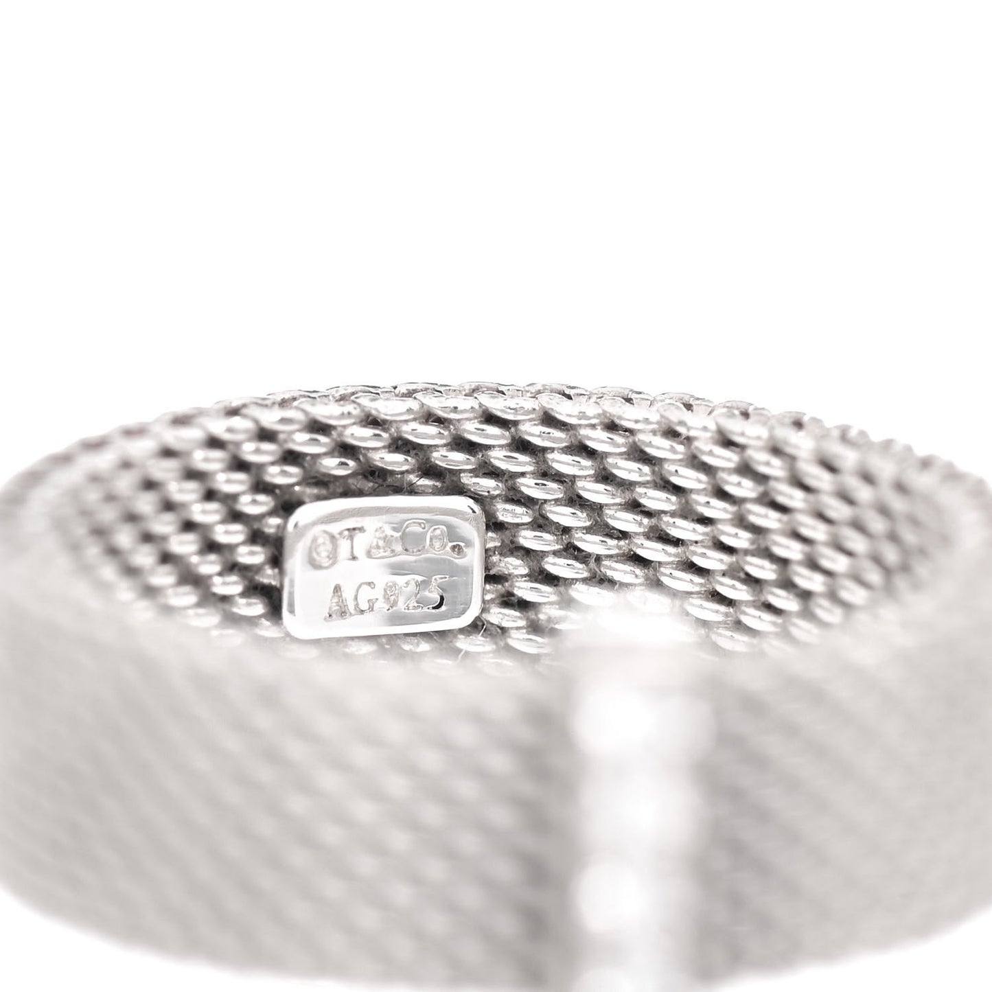 Sterling Silver Diamond Somerset Mesh Ring 53 6.5