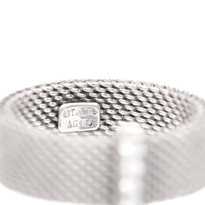 Tiffany Sterling Silver Diamond Somerset Mesh Ring 53 6.5 4 of 4