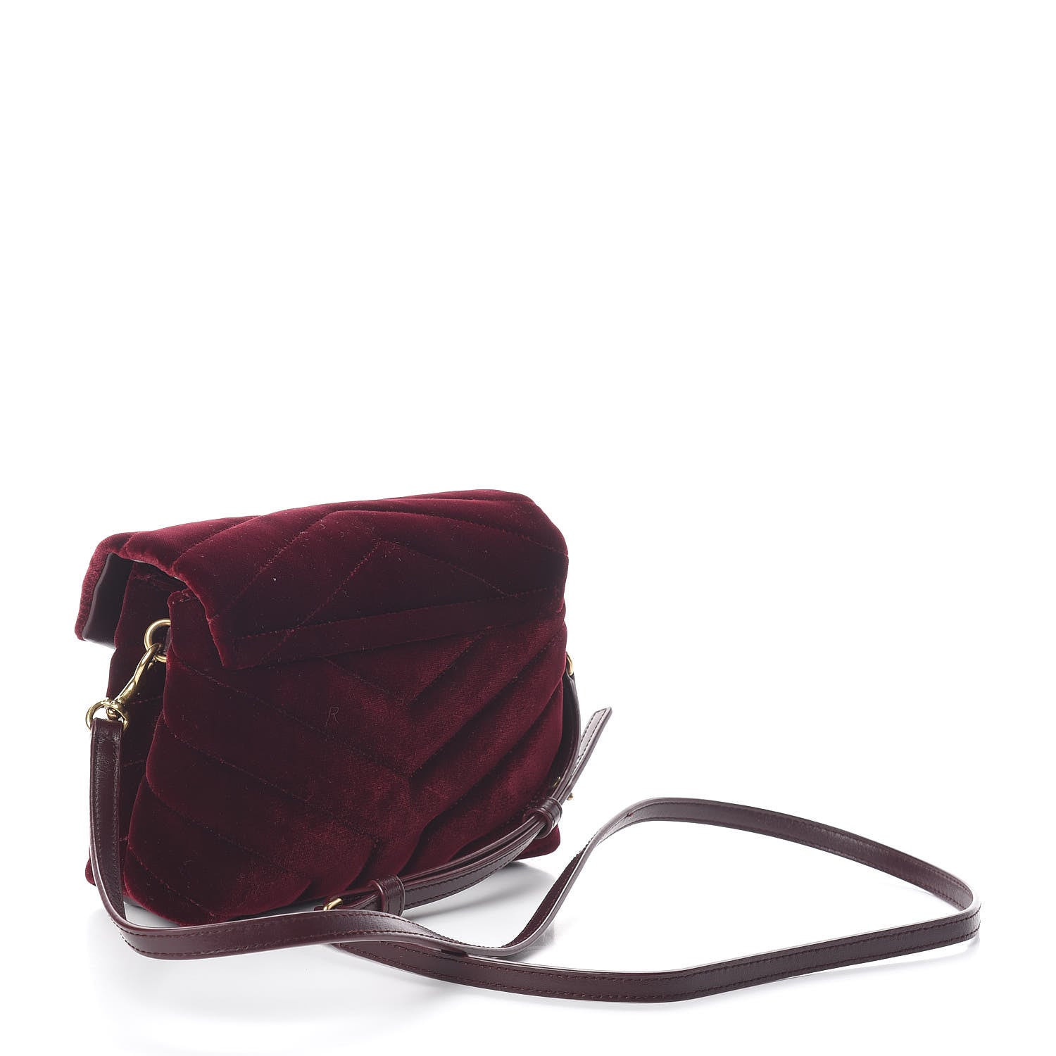 Saint Laurent Velvet Y Quilted Monogram Toy Loulou Crossbody Bag French Burgundy 3 of 9