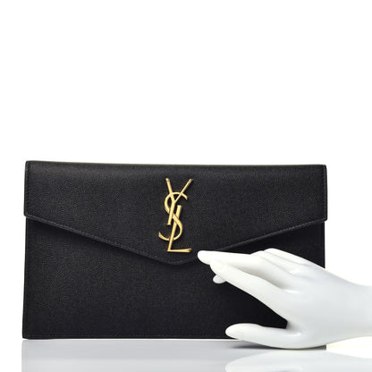 Saint Laurent Grain De Poudre Uptown Pouch Black 2 of 7