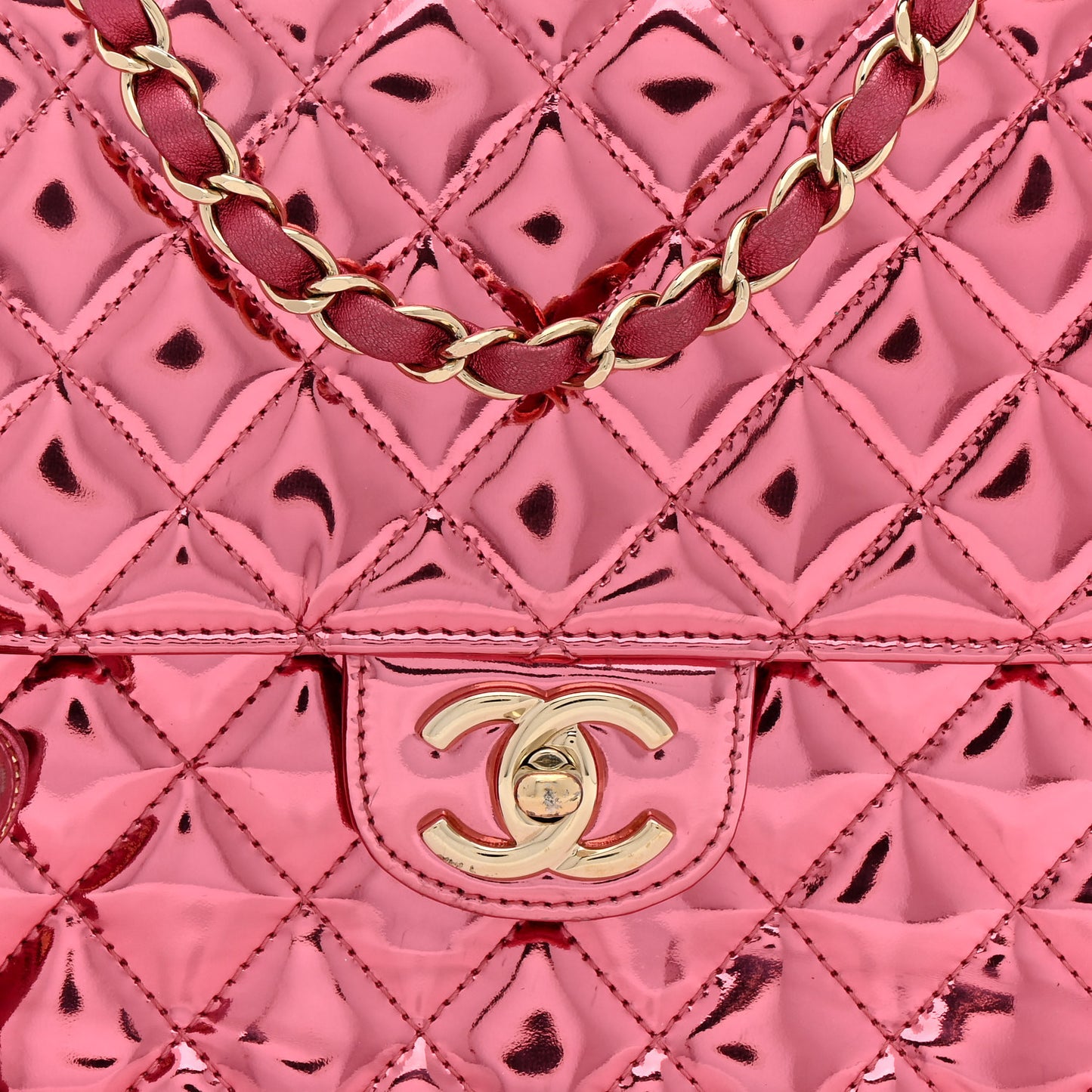 Mirror Calfskin Metallic Calfskin Quilted Hollywood Boulevard Backpack Pink