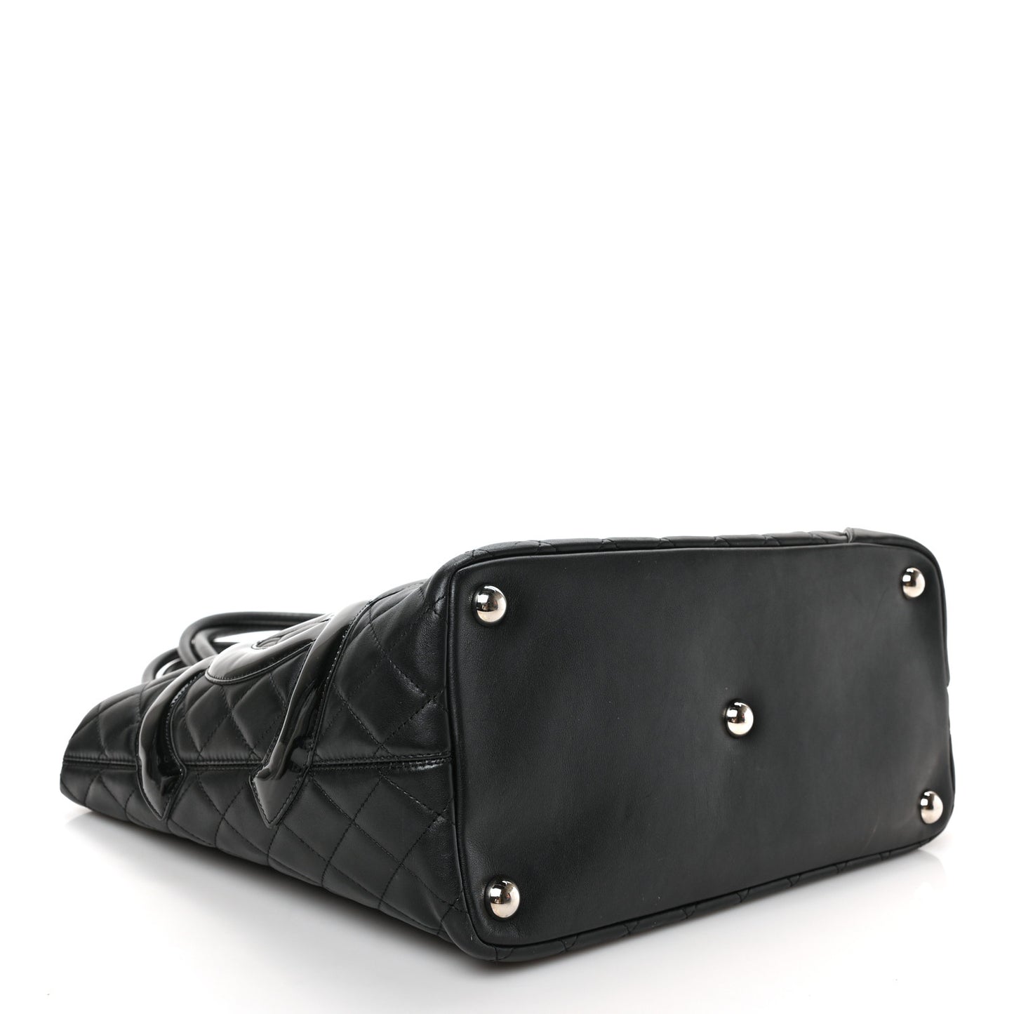 Calfskin Quilted Large Cambon Tote Black