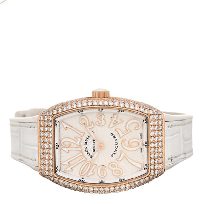 Franck Muller 18K Rose Gold Alligator Diamond Pave Bezel 32mm Vanguard Quartz Watch V32QZD5NE 2 of 5