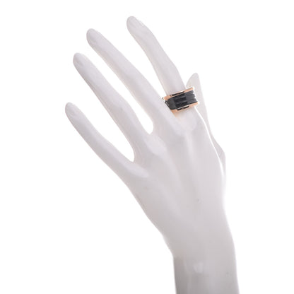Bulgari 18K Rose Gold Black Ceramic B.Zero1 Four-Band Ring 55 7.25 2 of 5