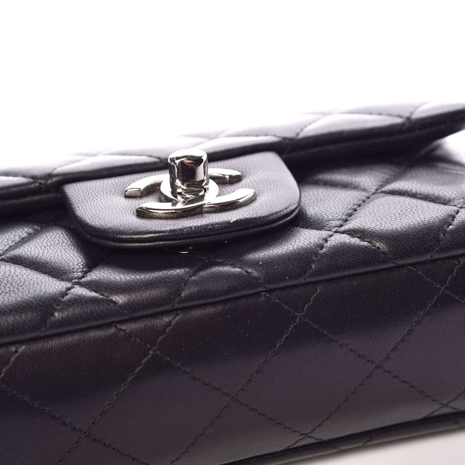 Chanel Lambskin Quilted Extra Mini Rectangular Flap Black 8 of 8