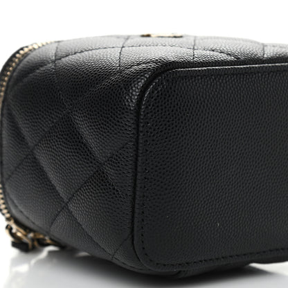 Chanel Caviar Quilted Mini Vanity Case With Chain Black 9 of 11