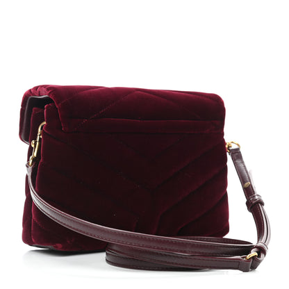 Saint Laurent Velvet Y Quilted Monogram Toy Loulou Crossbody Bag French Burgundy 2 of 4