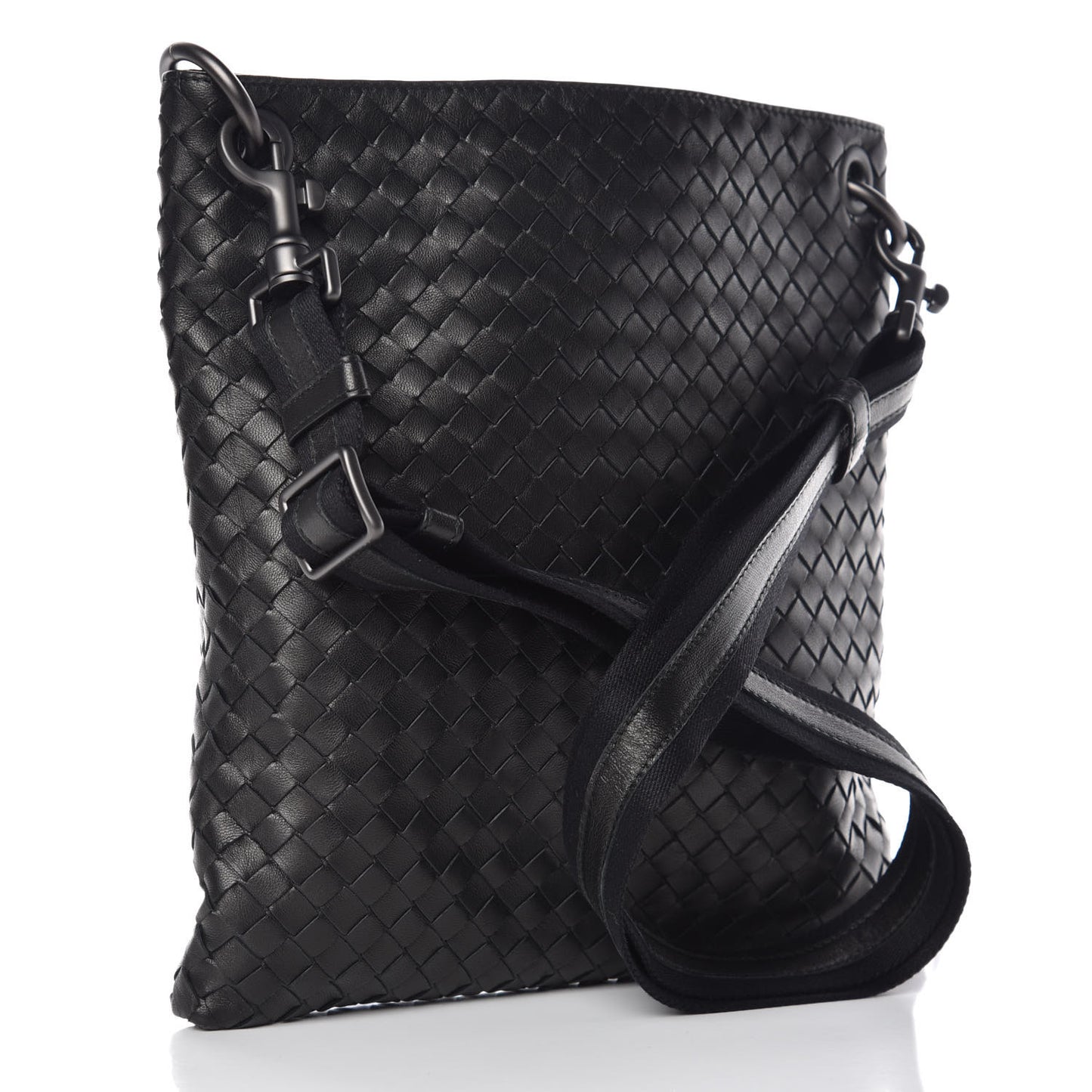 Nappa Intrecciato VN Crossbody Messenger Bag Black