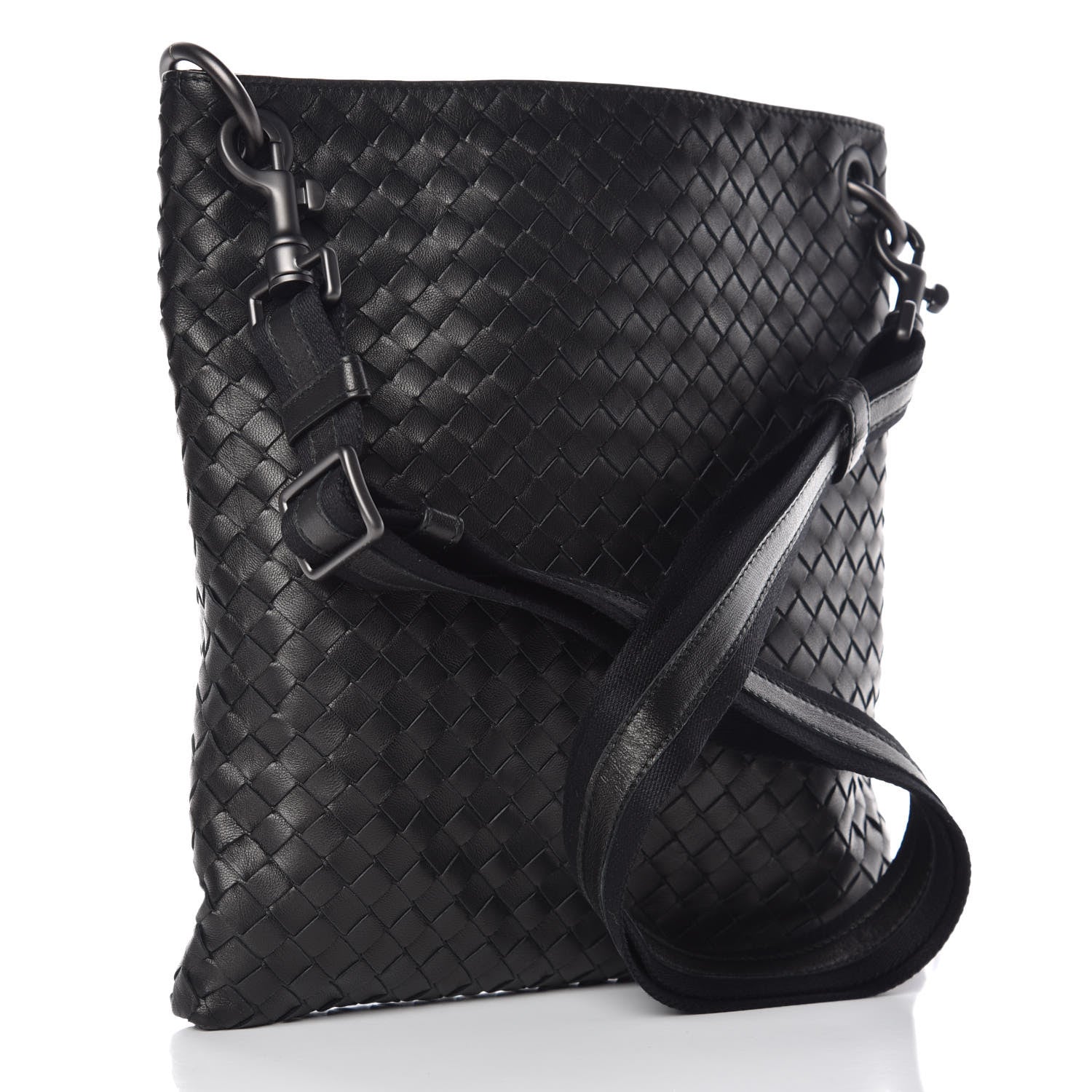 Bottega Veneta Nappa Intrecciato VN Crossbody Messenger Bag Black 3 of 10