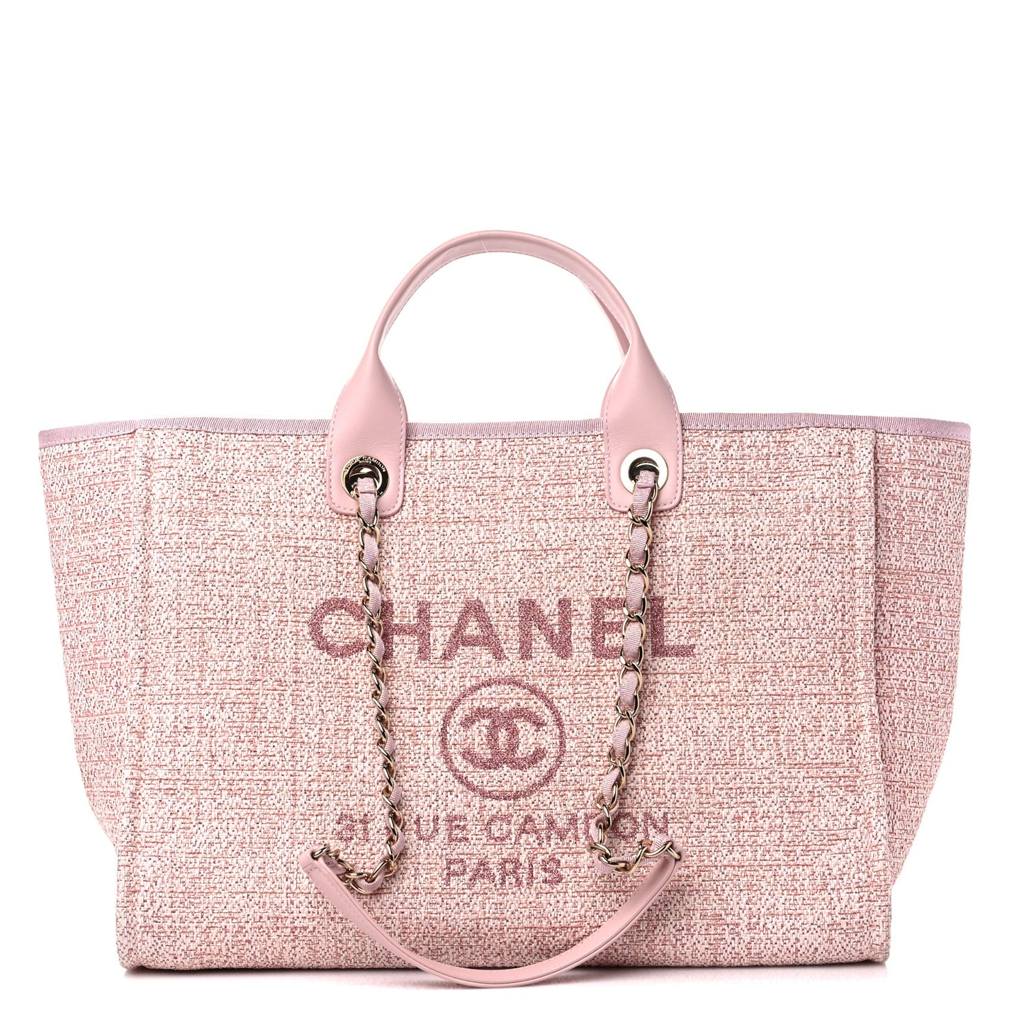 Lurex Boucle Deauville Medium Tote Pink