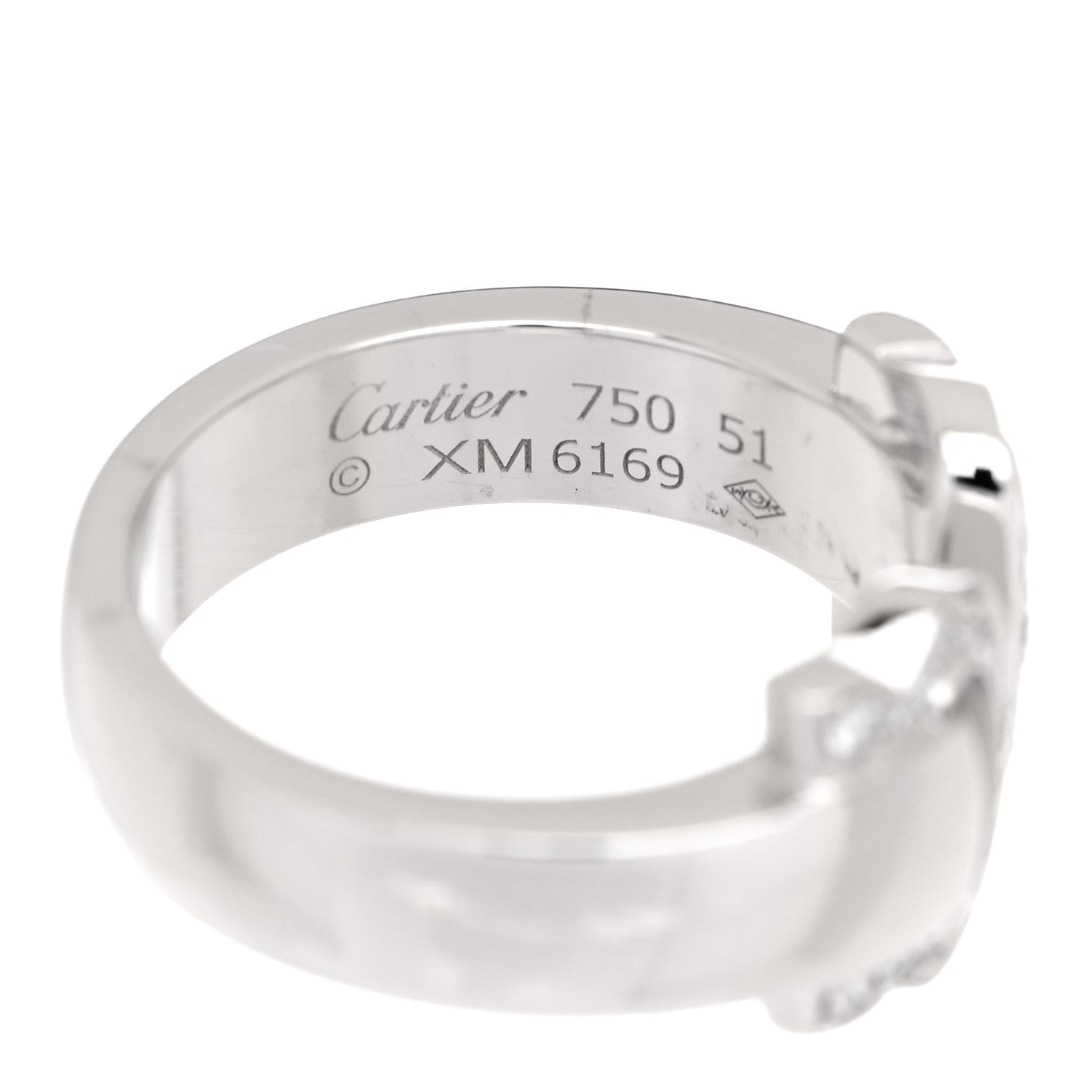 Cartier 18K White Gold Diamond C De Cartier Ring 51 5.75 4 of 4