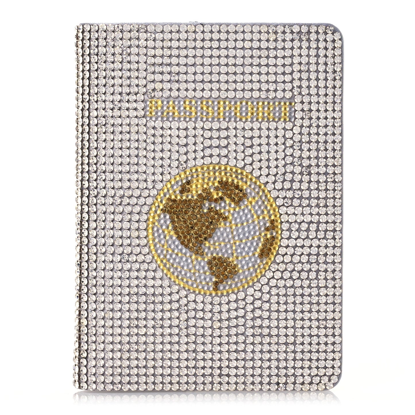 Crystal Traveler Passport Holder Silver