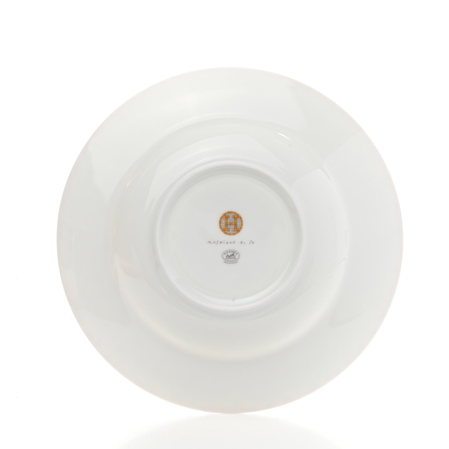 Hermes Porcelain Mosaique Au 24 Soup Bowl Gold 3 of 8