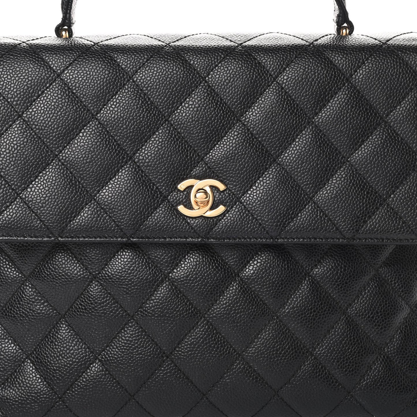 Caviar Quilted Jumbo Kelly Flap Black