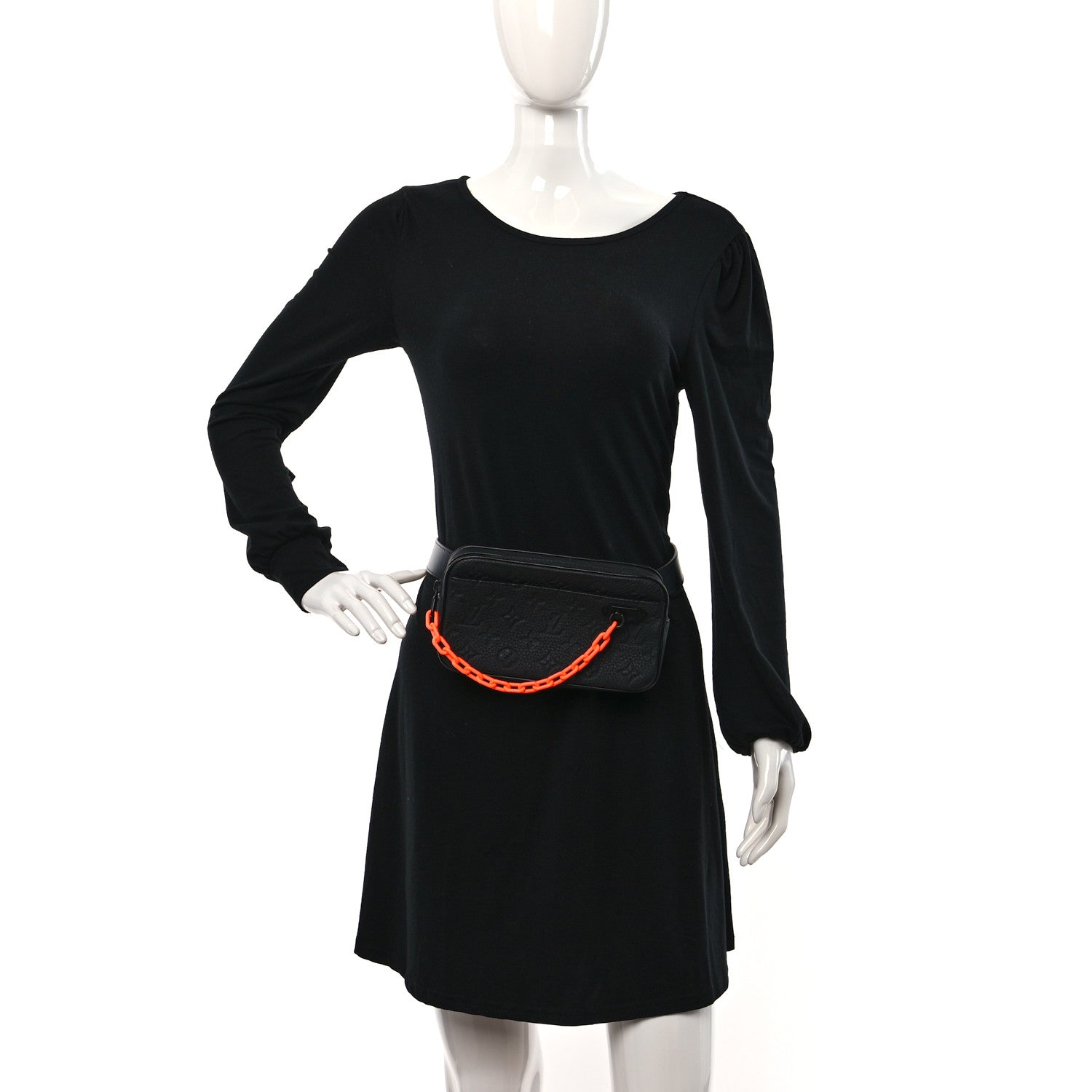 Louis Vuitton Taurillon Monogram Uniformes Solar Ray Soft Pochette Volga Belt Bag Black 2 of 9