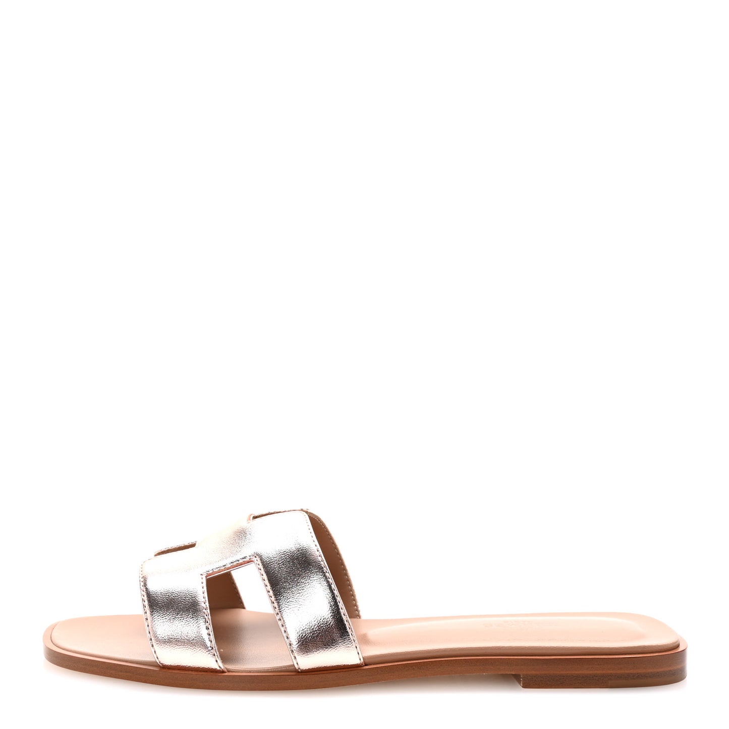 Metallic Calfskin Oran Sandals 39 Rose Dore