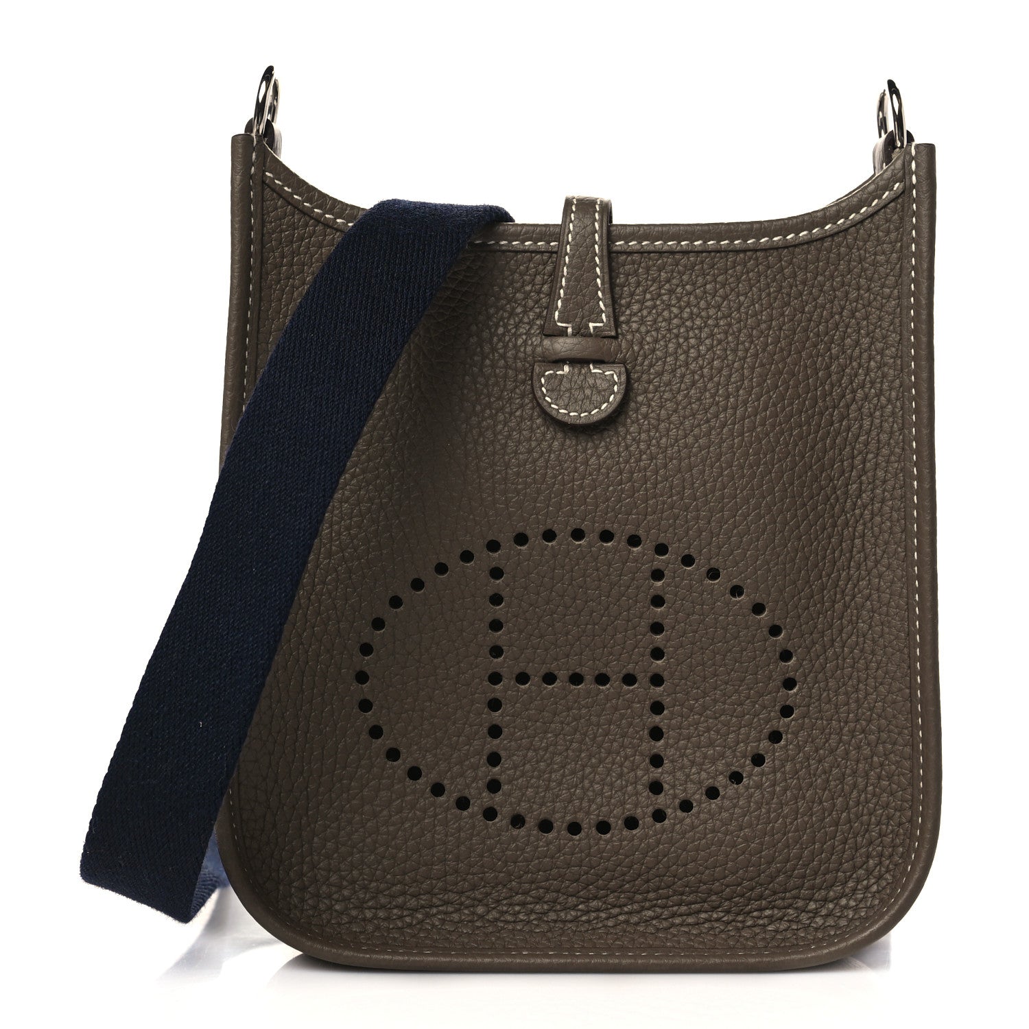 Hermes Taurillon Clemence Amazone Evelyne TPM Etoupe Bleu Indigo 1 of 11
