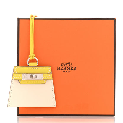 Hermes Swift Monpetit Small Kelly Pendant Necklace Nata Lime 6 of 6