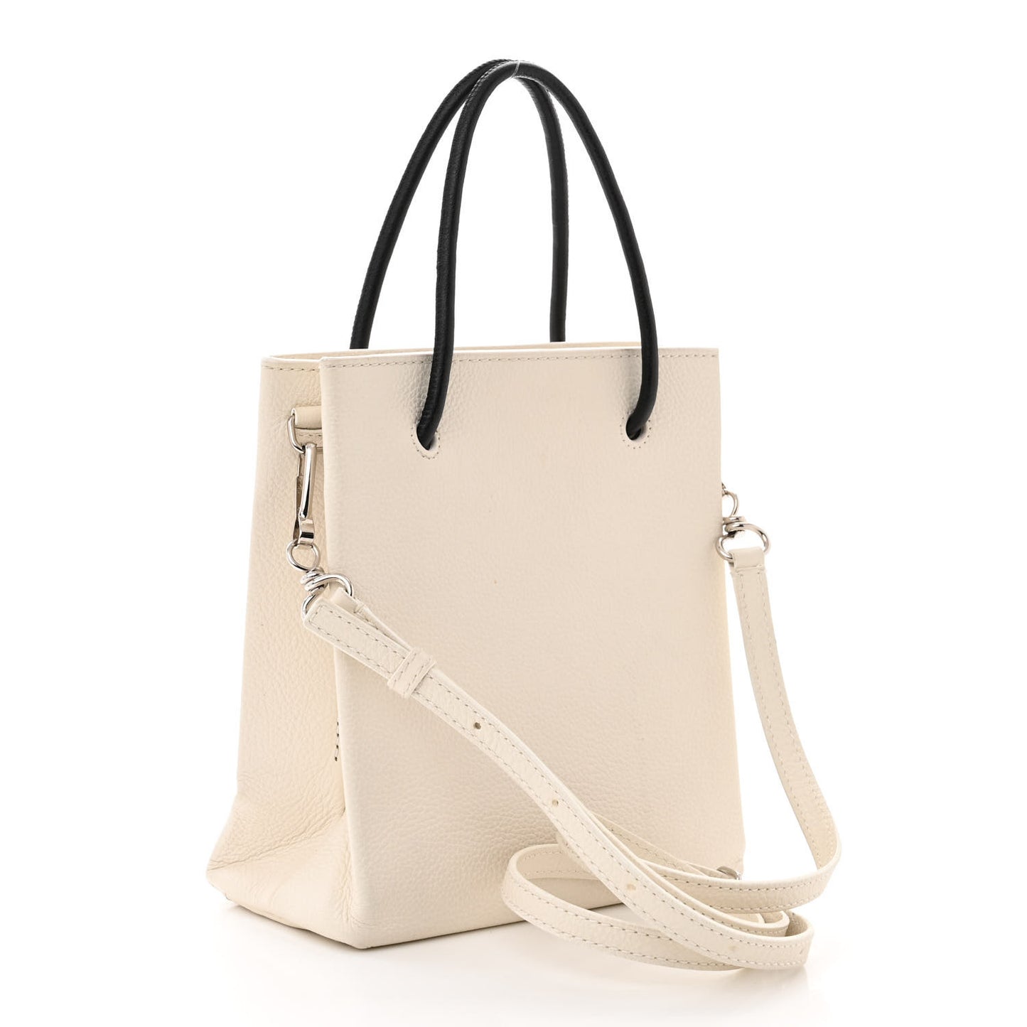 Calfskin Logo XXS Shopping Tote White