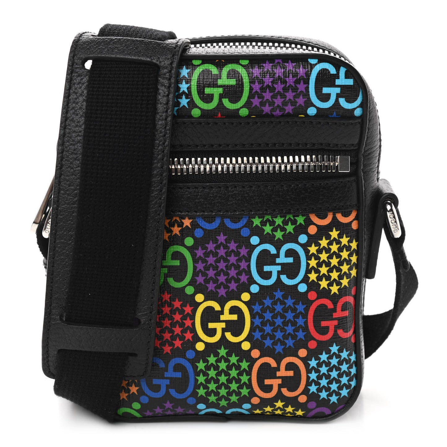 GG Supreme Monogram Psychedelic Messenger Bag Black