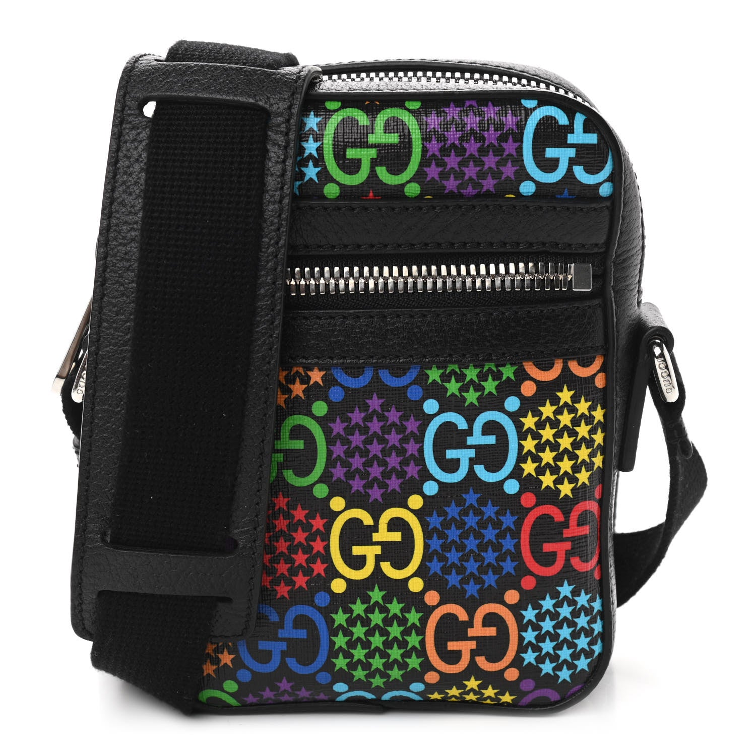 Gucci GG Supreme Monogram Psychedelic Messenger Bag Black 1 of 11