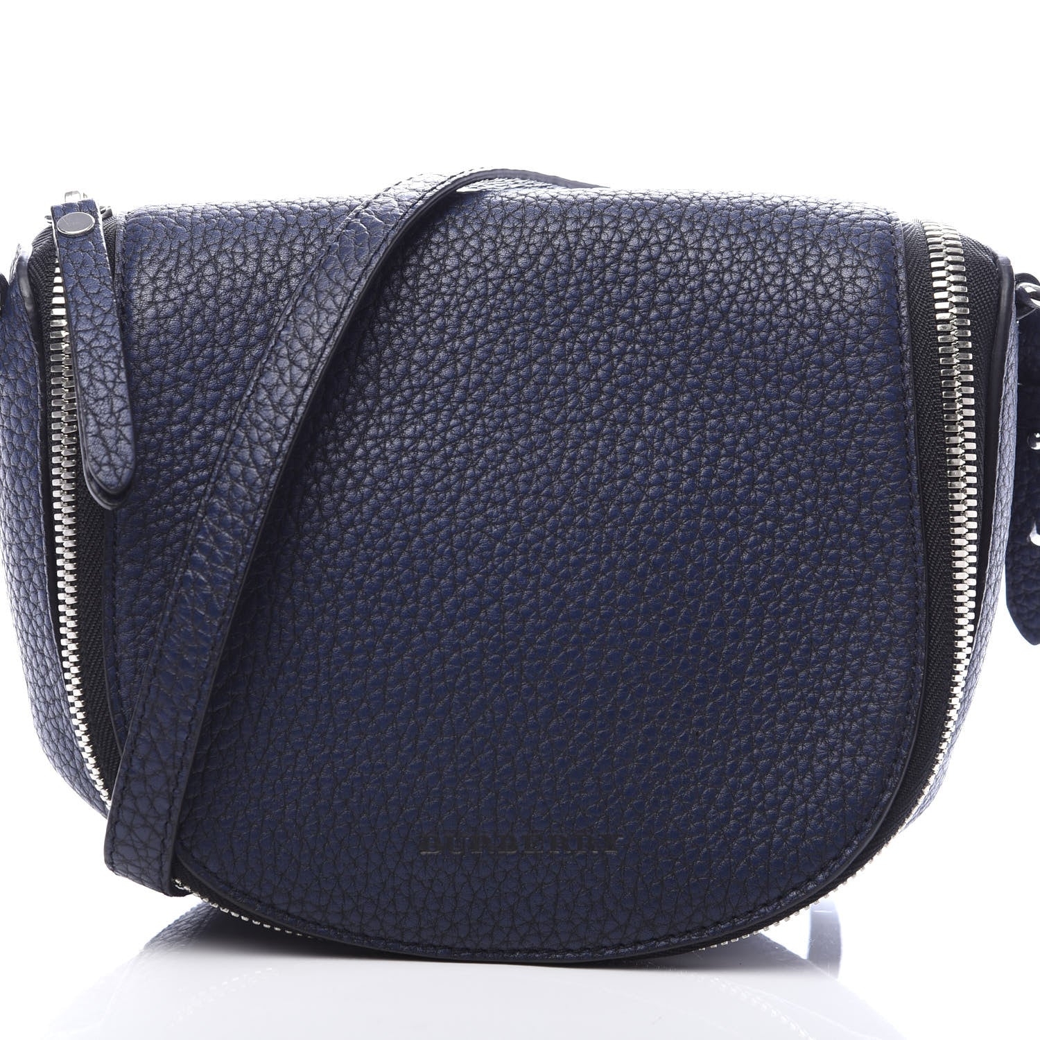 Burberry Grained Calfskin Small Zip Crossbody Bag Navy 7 of 9