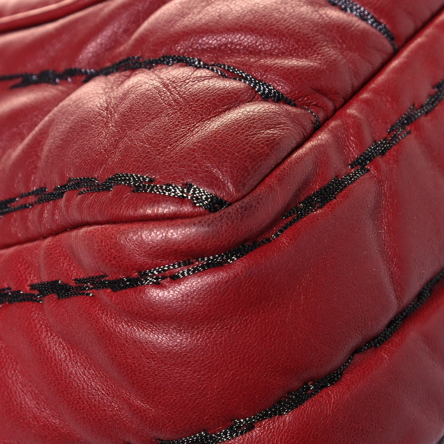 Chanel Lambskin Vertical Stitch Jumbo Single Flap Dark Red 10 of 16