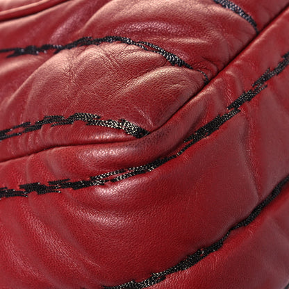 Chanel Lambskin Vertical Stitch Jumbo Single Flap Dark Red 10 of 16