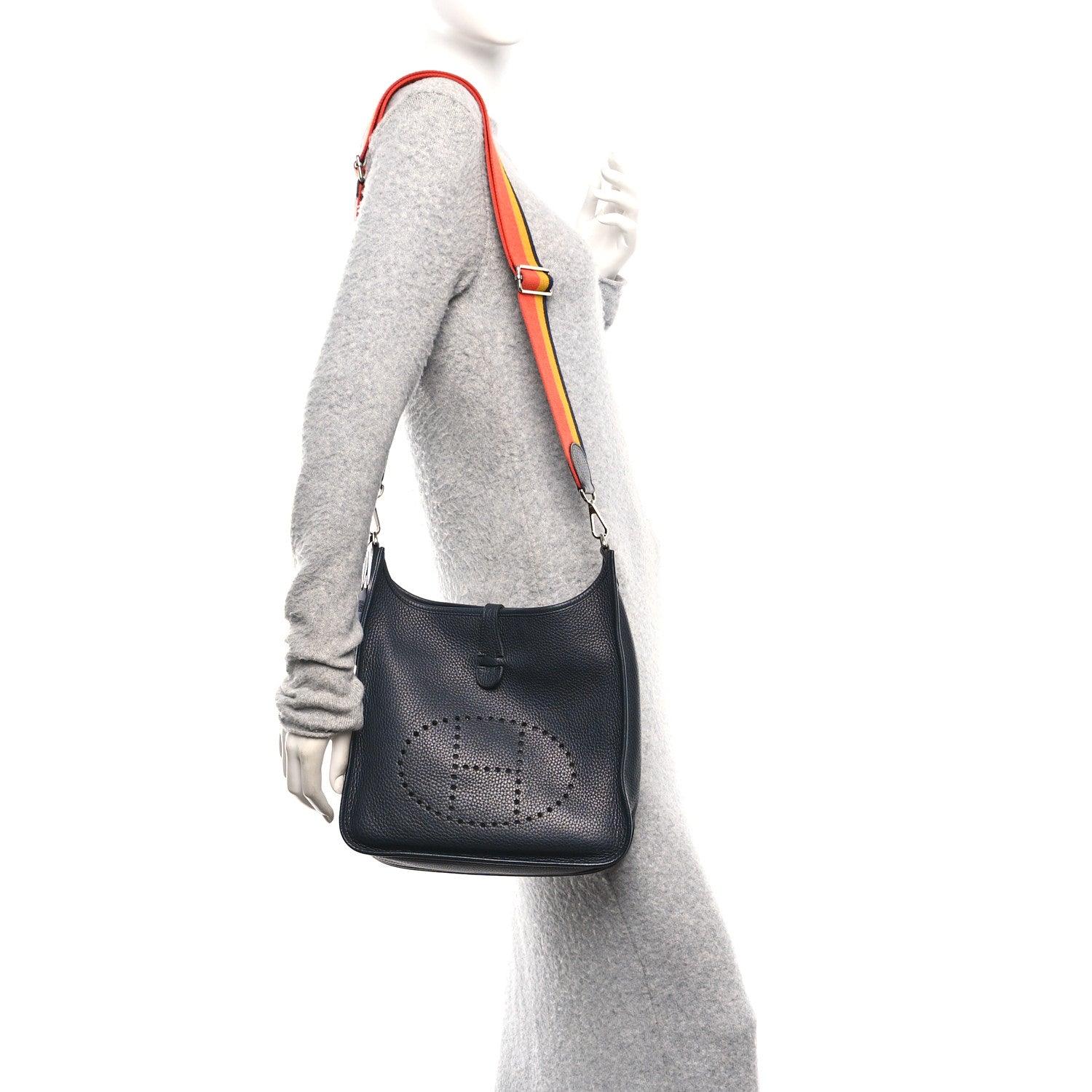 Hermes Taurillon Clemence Amazone Evelyne III PM Bleu Nuit 2 of 10