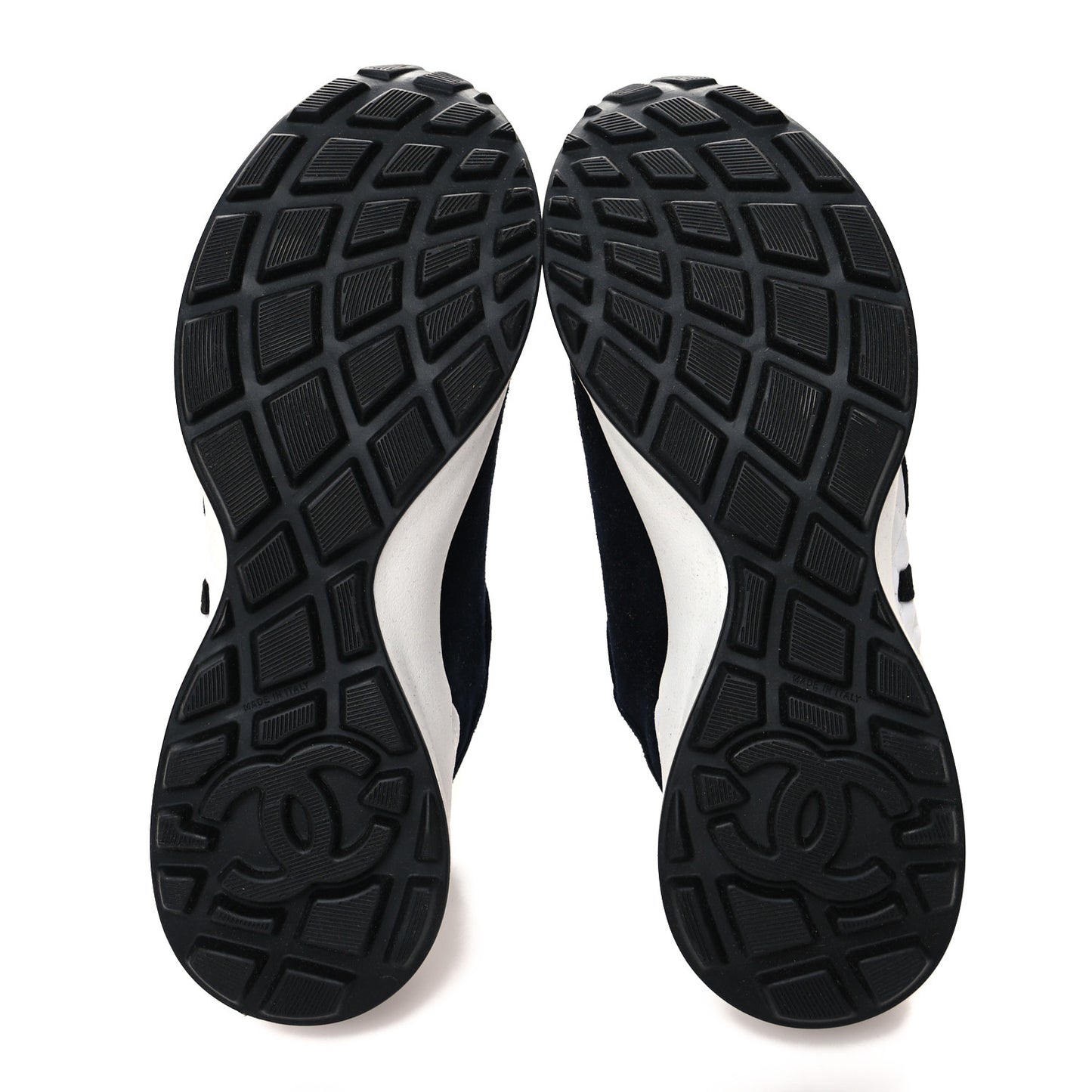 Fabric Suede Kidskin CC Sneakers 39.5 Navy White