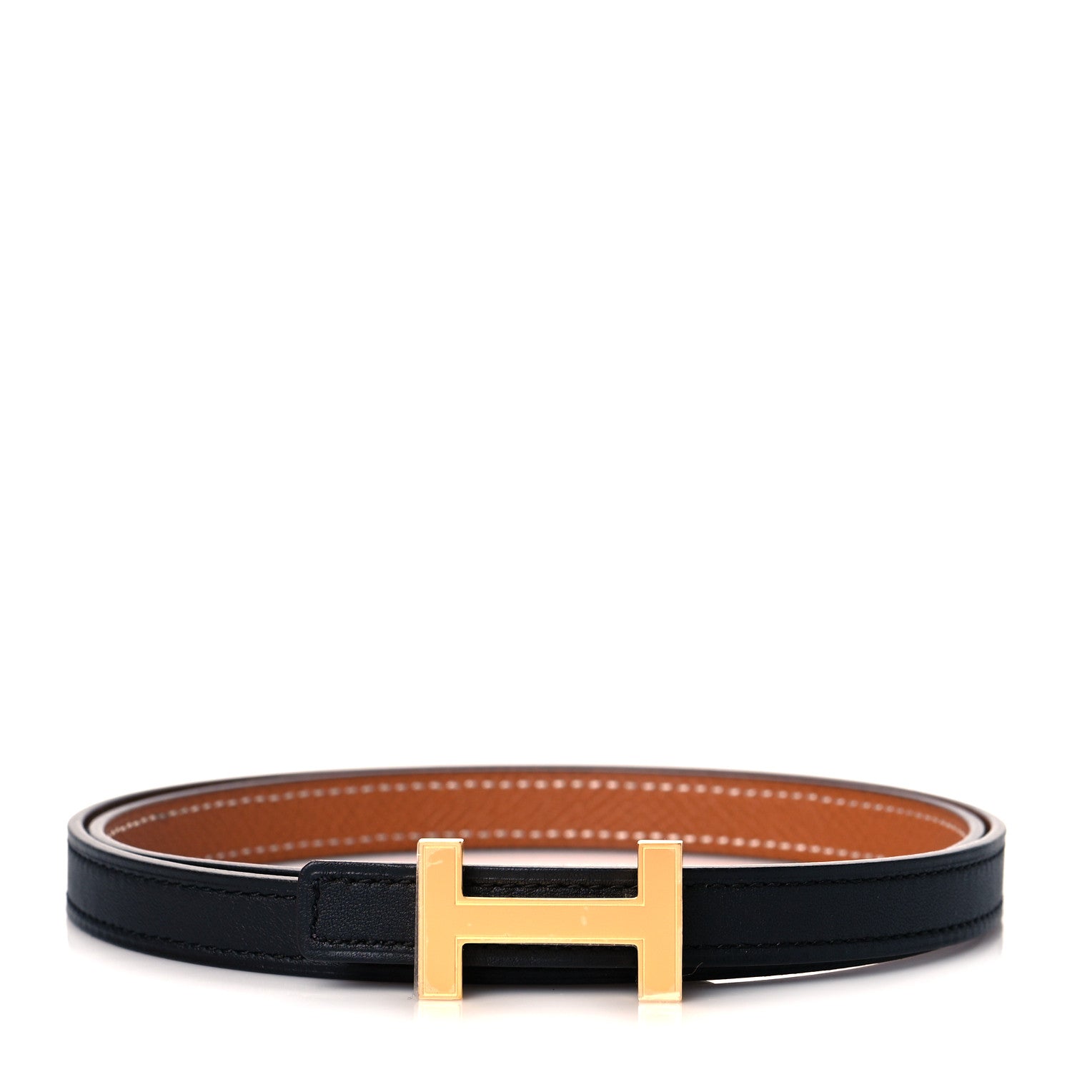 Hermes Swift Epsom 13mm Focus Belt 75 Black Gold 1 of 7