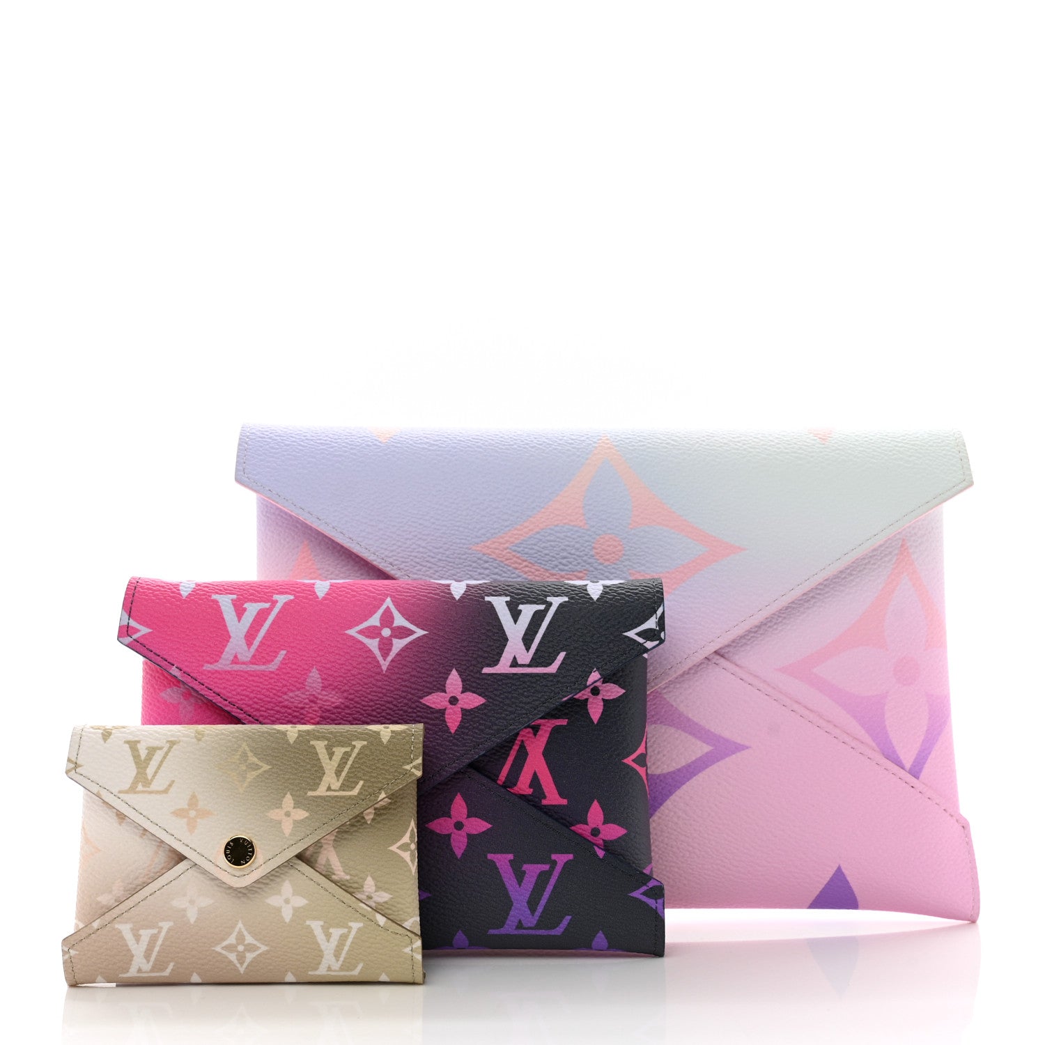 Louis Vuitton Monogram Giant Spring in the City Kirigami Pochette Set Sunrise Pastel Midnight Fuchsia Sunset Kaki 1 of 12