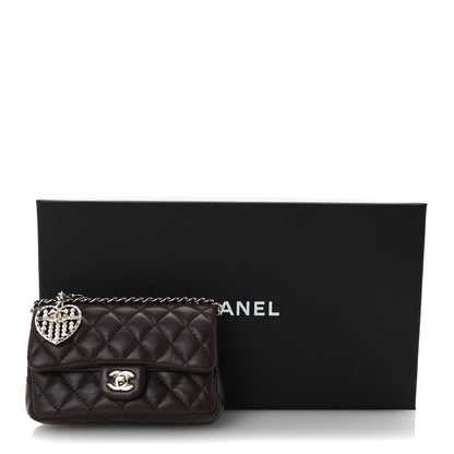 Chanel Lambskin Quilted Mini Flap Bag Charm With Hook Dark Brown 8 of 8