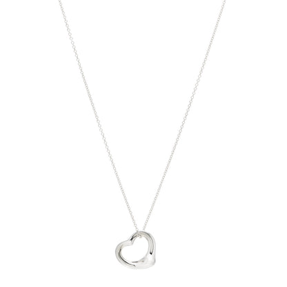 Tiffany Sterling Silver 16mm Elsa Peretti Open Heart Pendant Necklace 1 of 4
