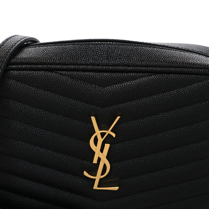 Saint Laurent Grain De Poudre Matelasse Monogram Mini Lou Camera Bag Black Black 8 of 10