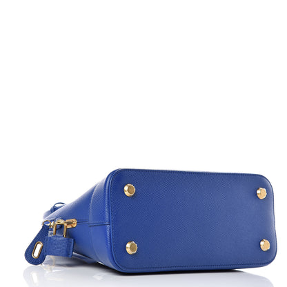 Balenciaga Signature Grained Calfskin Logo S Ville Top Handle Bag Bleu Roi White 4 of 11