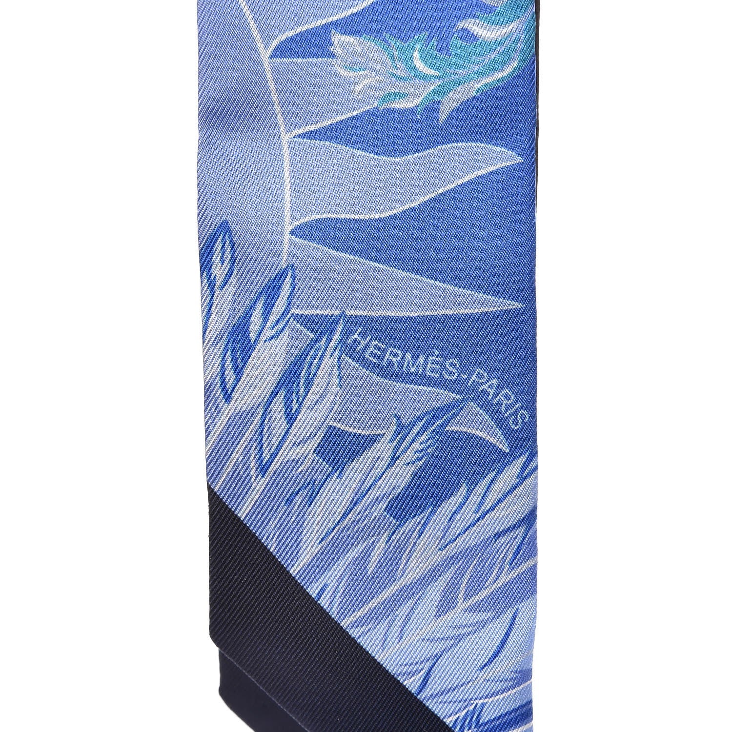 Hermes Silk Cheval Phoenix Twilly Marine Ciel Cobalt 4 of 6