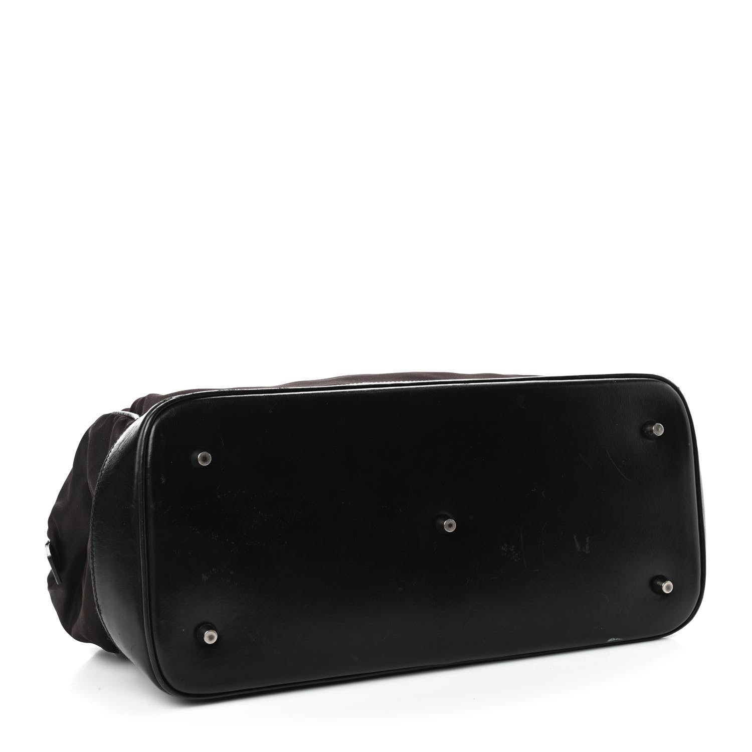 Prada Tessuto Nylon Soft Calfskin Shoulder Bag Ebano 4 of 10
