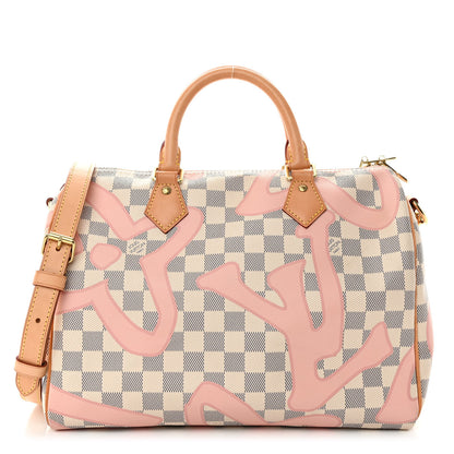Louis Vuitton Damier Azur Tahitienne Speedy Bandouliere 30 Rose Ballerine 1 of 10