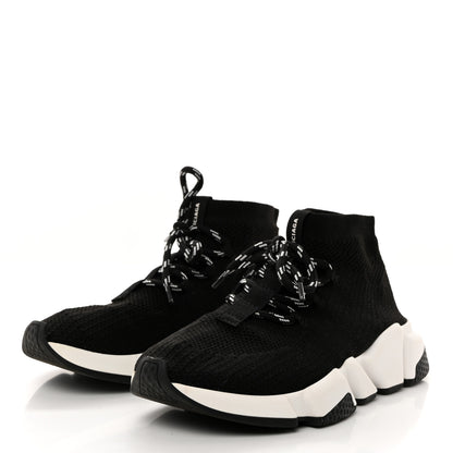 Balenciaga Knit Womens Speed Lace Up Sneakers 37 Black 3 of 7
